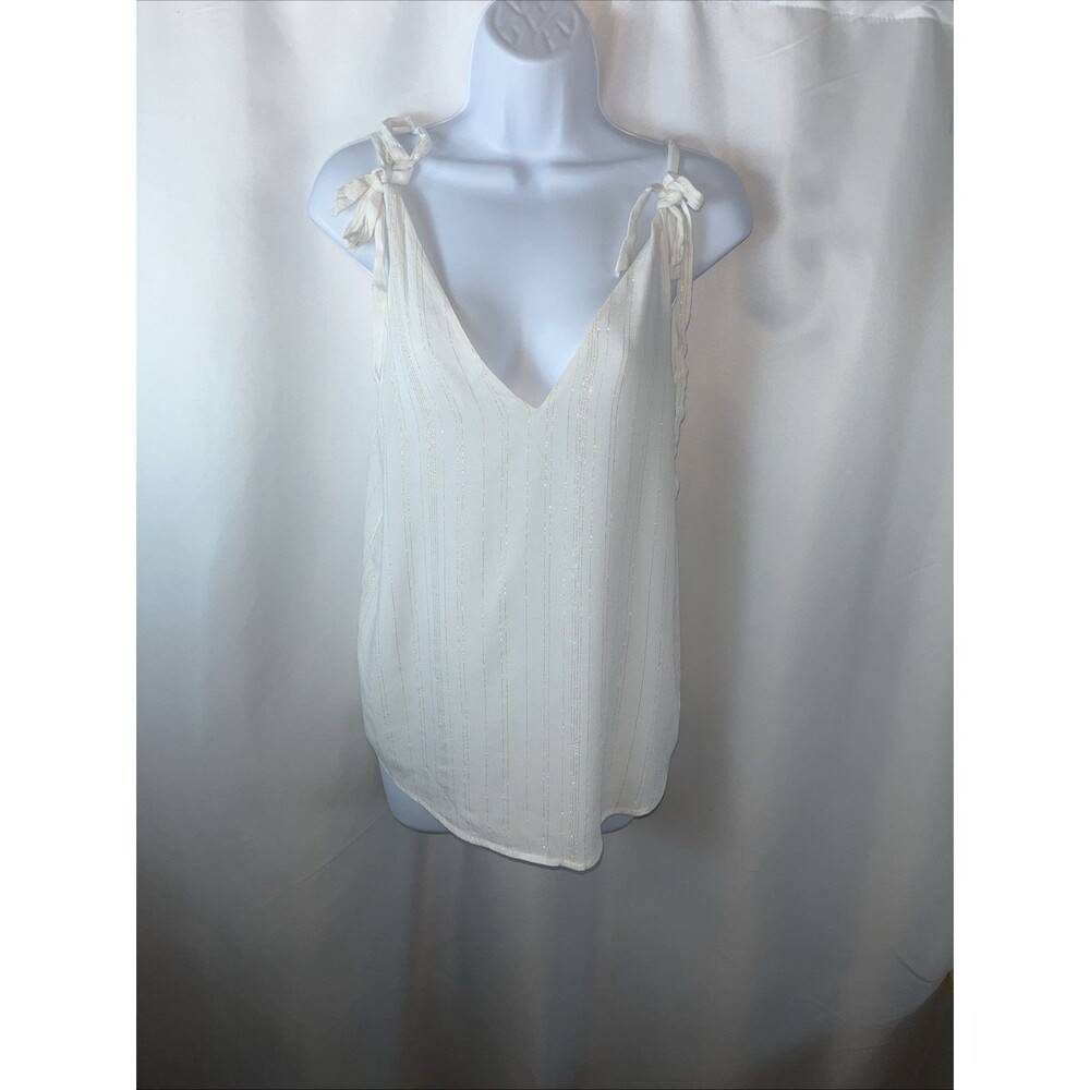 Express Beige Sleeveless Woman’s Tank Top Size XS Bohemian Self Tie Shoulders